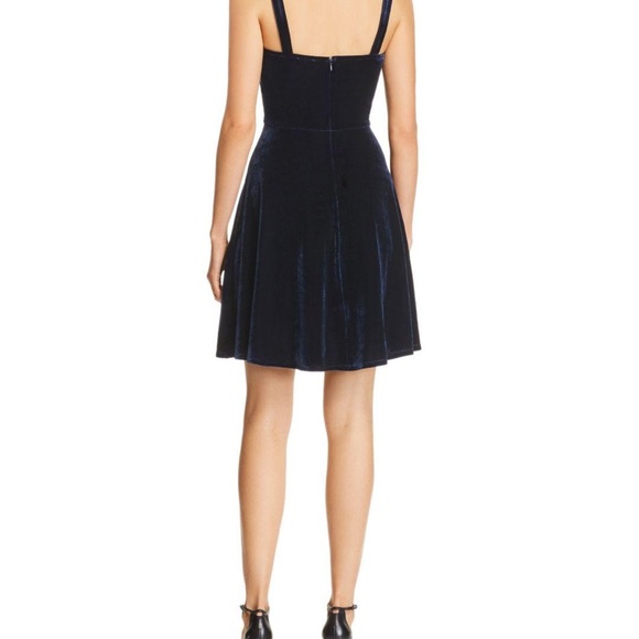 NWT Bloomingdale’s Aqua Velvet Velour Notch Neck Green Holiday Dress Large L - Picture 2 of 6